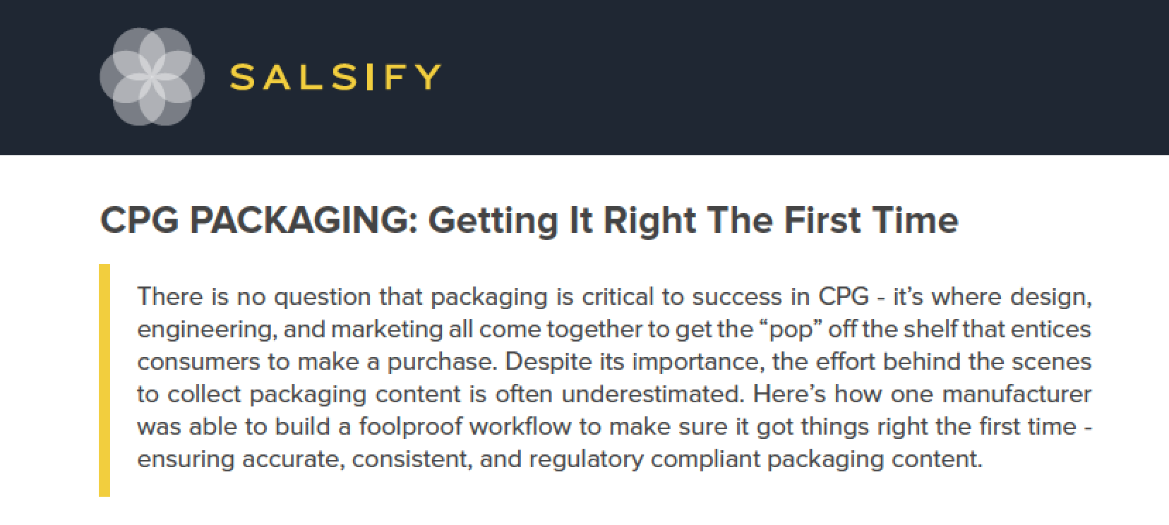 CPG Packaging: Getting it Right the First Time