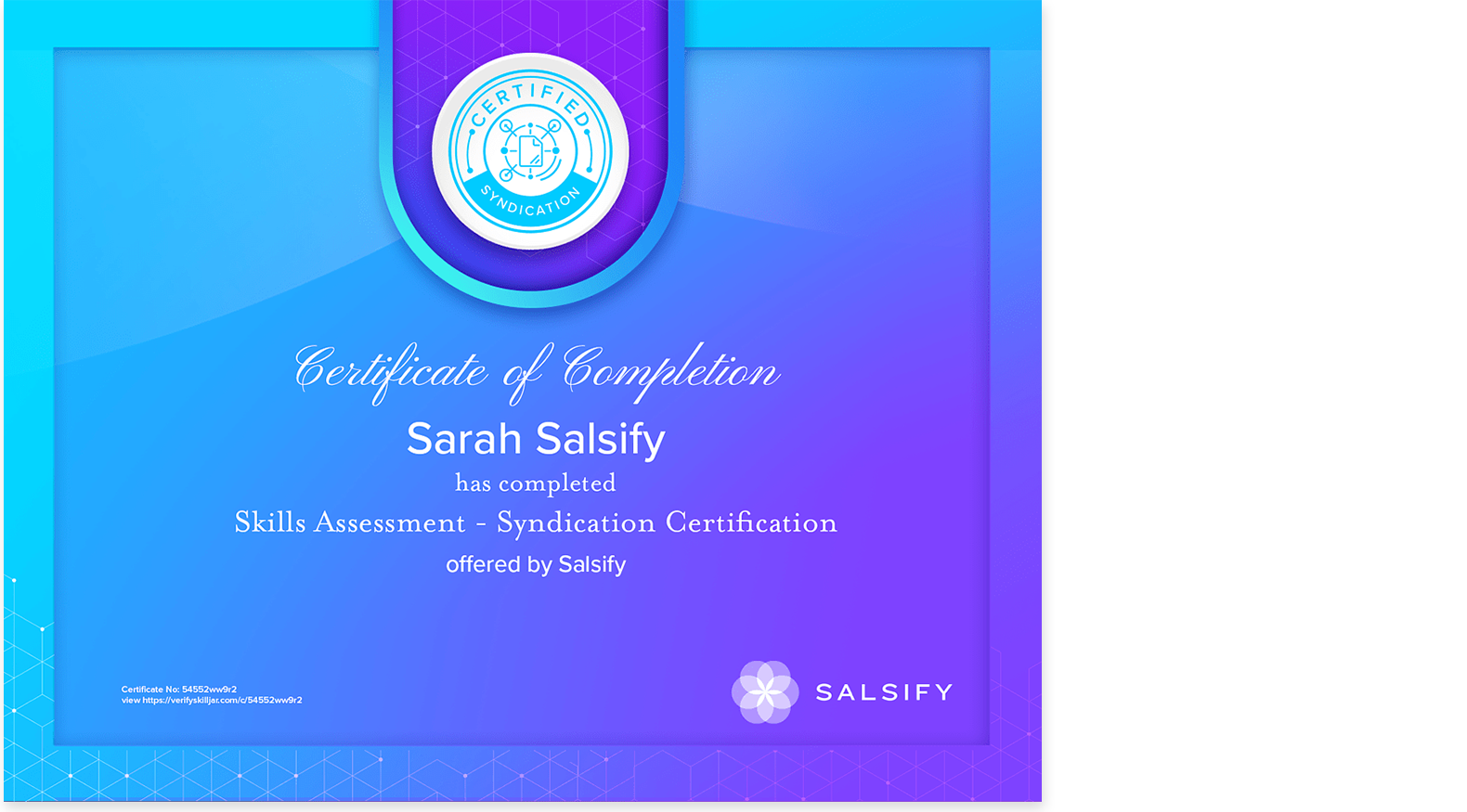 Salsify Certification
