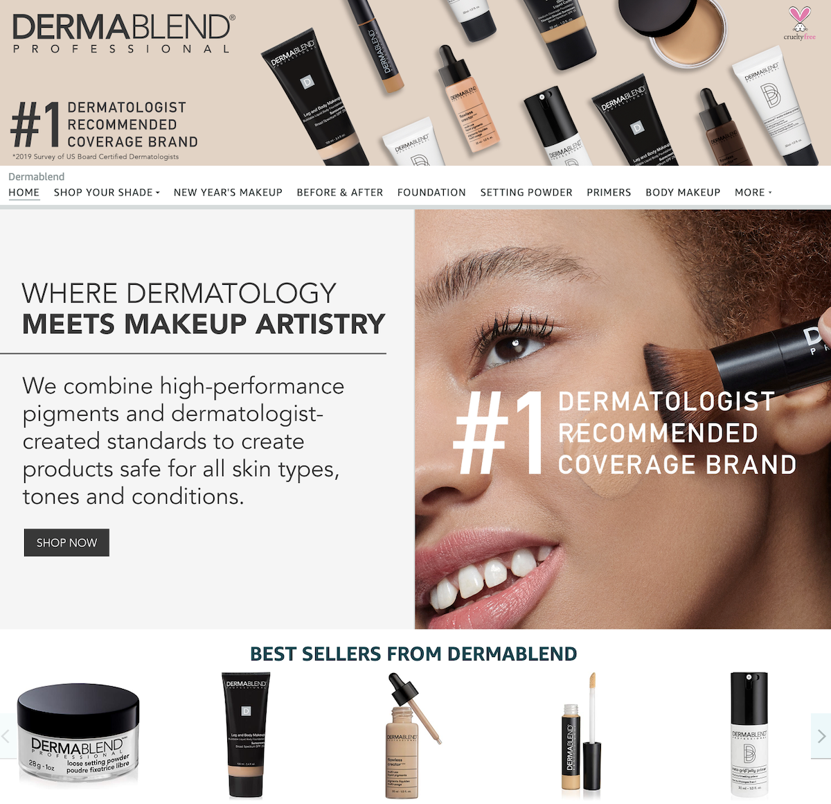 Dermablend Amazon Brand Page Screenshot Salsify Beauty Brands