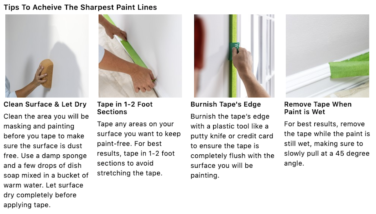 FrogTape Tips to Achieve Sharp Paint Lines Rich Media Salsify PDP Examples