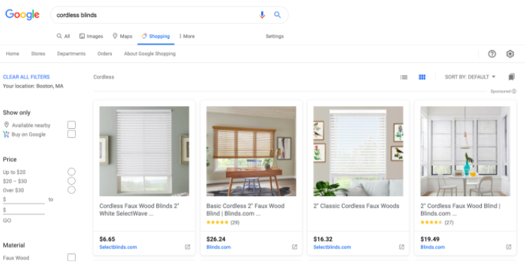 Google Shopping Screenshot