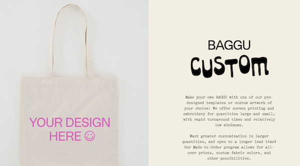 Baggu custom wholesale order 