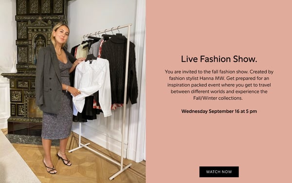Lindex livestream fashion show invite