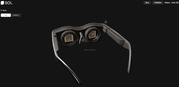 SOL glasses product page conversion screenshot example