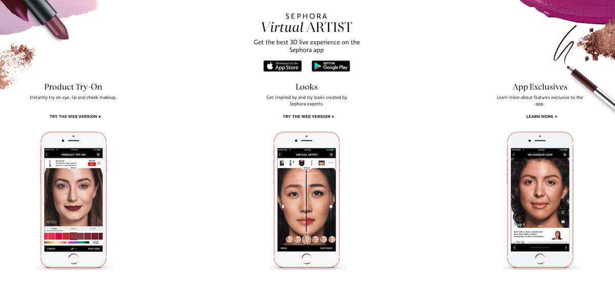 Sephora Virtual Artist Screenshot Salsify Beauty Brands Tips
