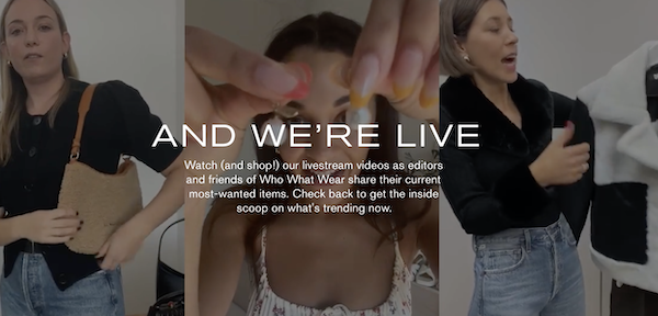Who What Wear livestream banner 