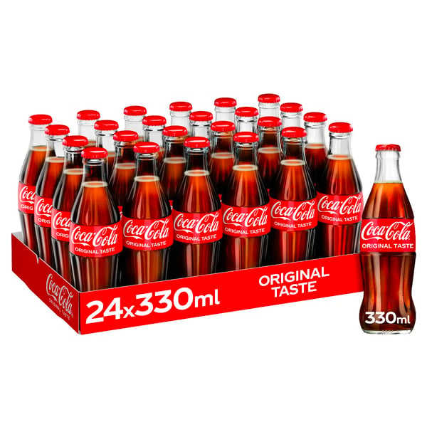 Coca-Cola bottles on display 