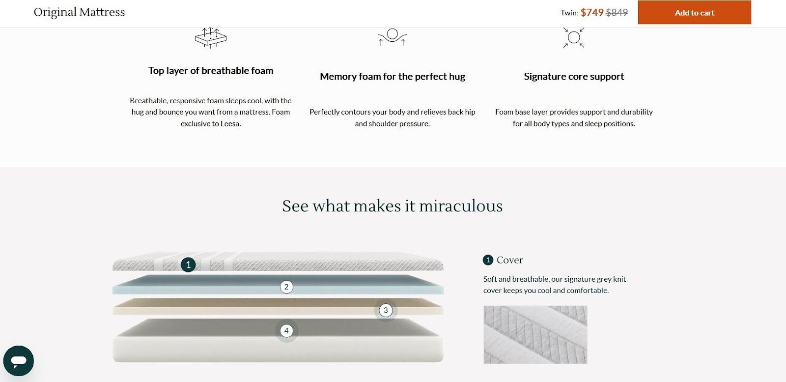 Leesa Product Page Screenshot Product Features Product Page Guide Salsify Salsify Product Pages Product Detail Page Examples