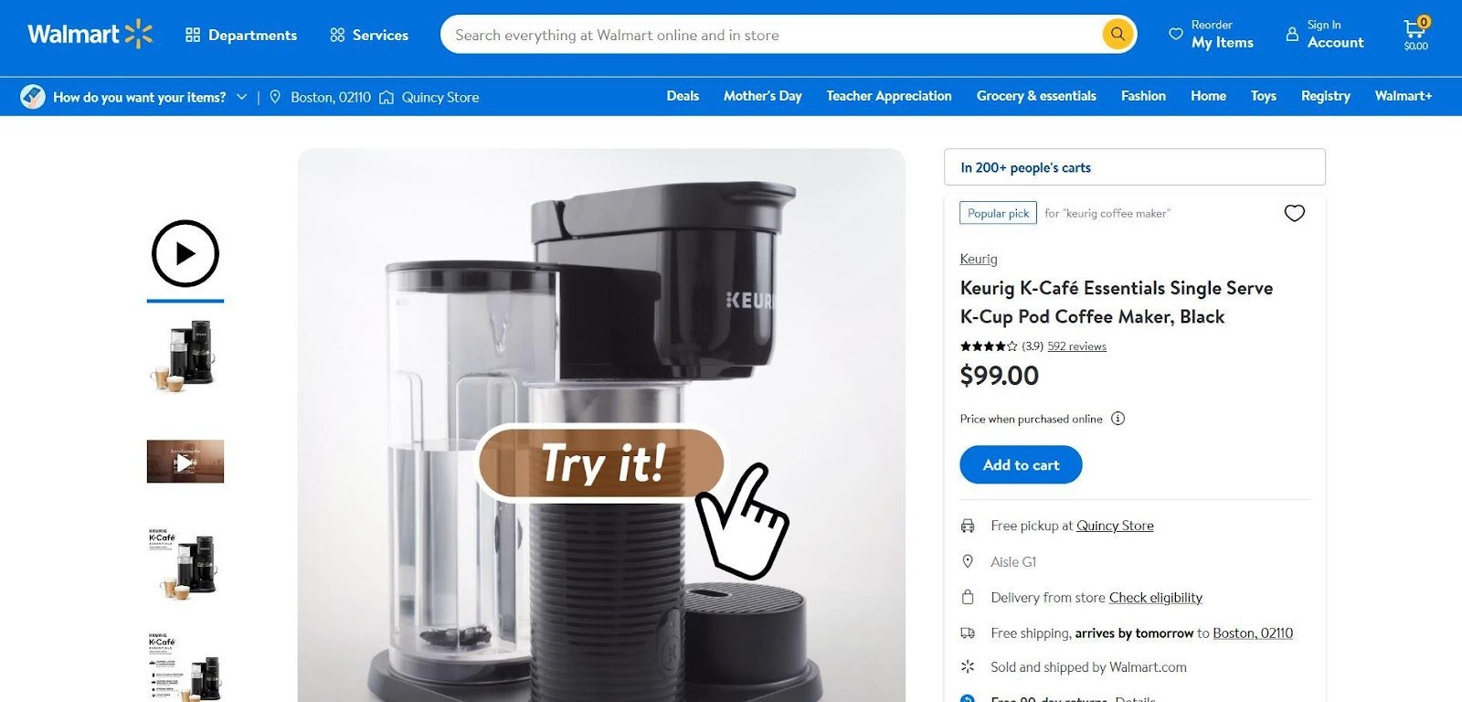 Walmart Product Page Keurig Coffee Machine Try It Walkthrough Product Page Guide Salsify Salsify Product Pages Product Detail Page Examples
