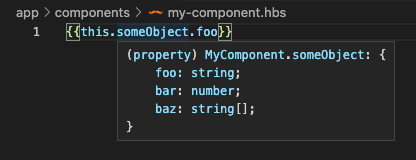screenshot showing component property type on hover