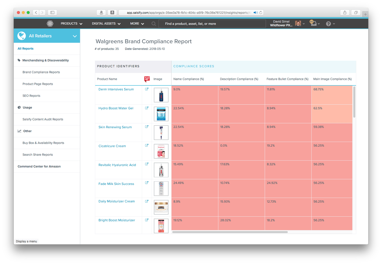 Walgreens Screenshot Demo of Compliance Reporting