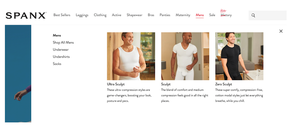 spanx product categories example website merchandising what is site merchandising