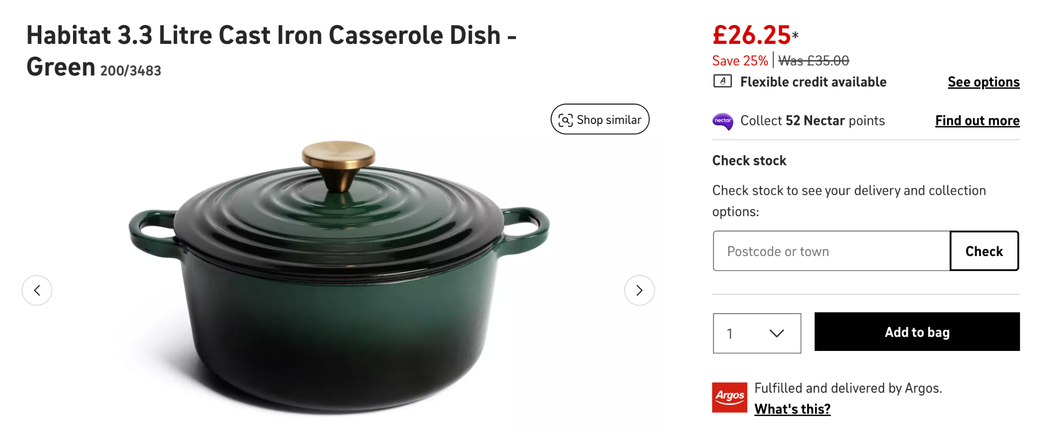 Habitat Iron Casserole Dish Product Screenshot