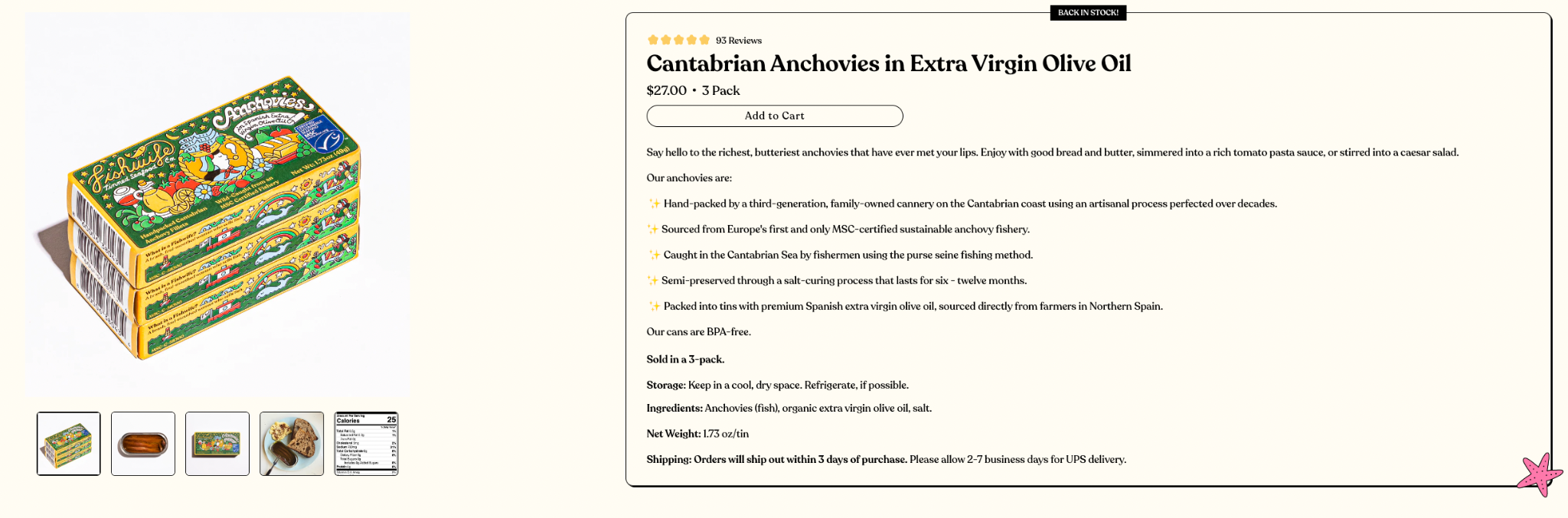 Fishwife Calabrian Anchovies in Extra Virgin Olive Oil Product Screenshot