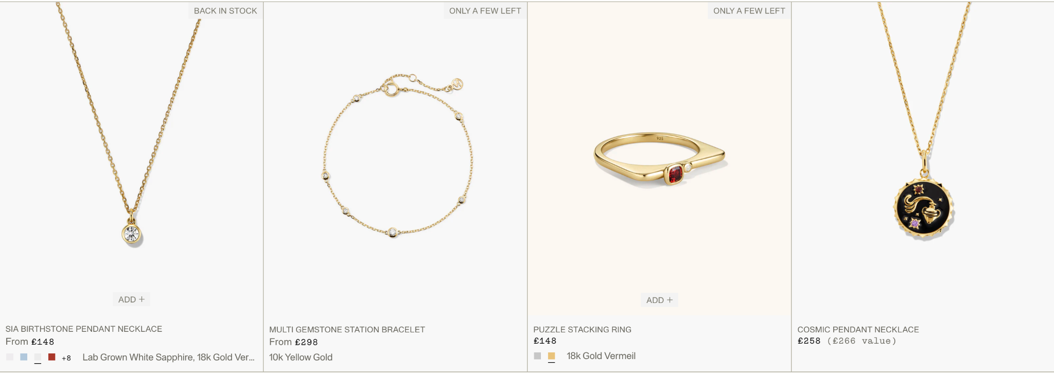 Screenshot of Mejuri offering Mother’s Day gifts and Mother’s Day shopping trends