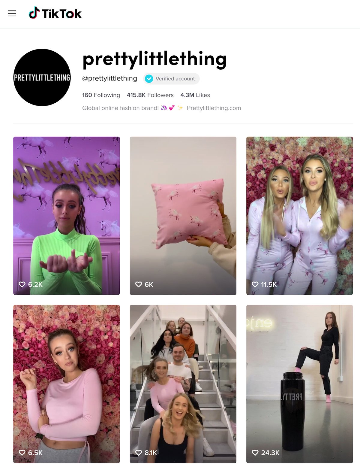 prettylittlething Tik Tok Screenshot Salsify Social Commerce